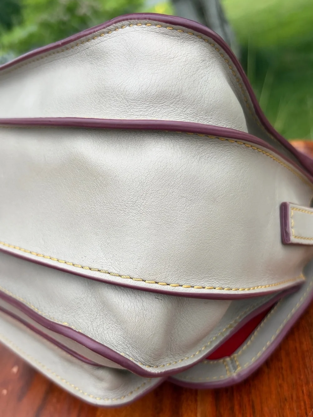 Dooney & Bourke Binocular Florentine Leather Bone Off-White Crossbody